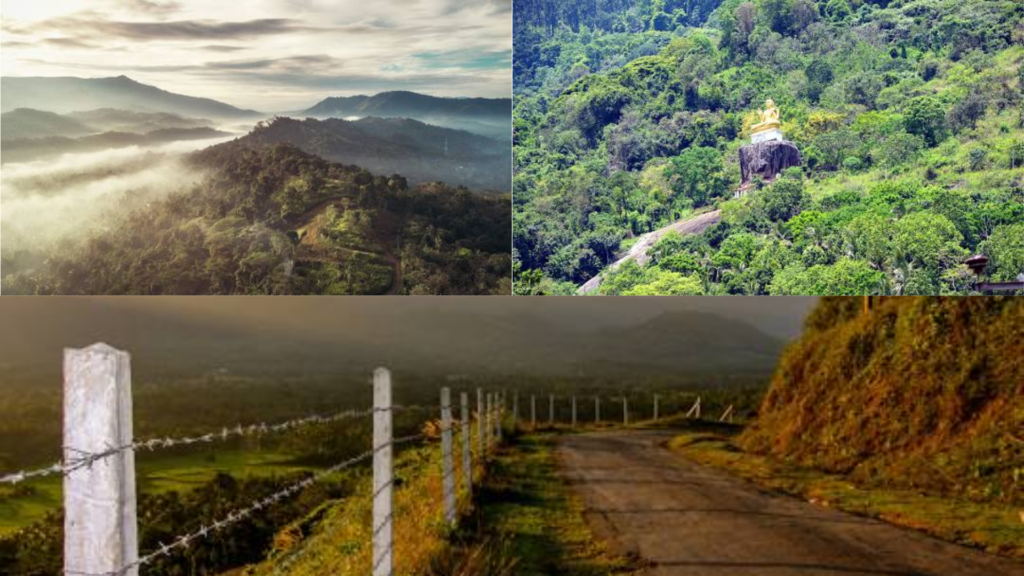 Scenic mountain valley view surrounding the town of Matale in Sri Lanka