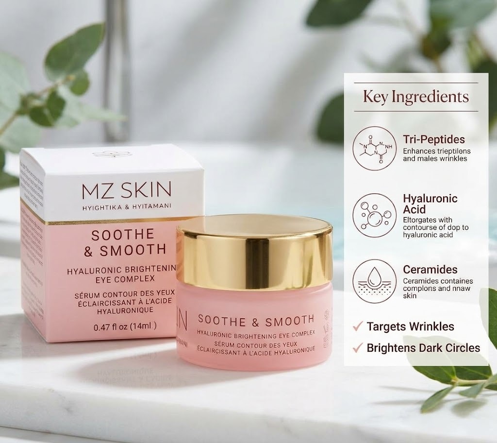 MZ SKIN Soothe & Smooth Eye Cream Complex – Advanced Hydrating Treatment for Dark Circles and Wrinkles